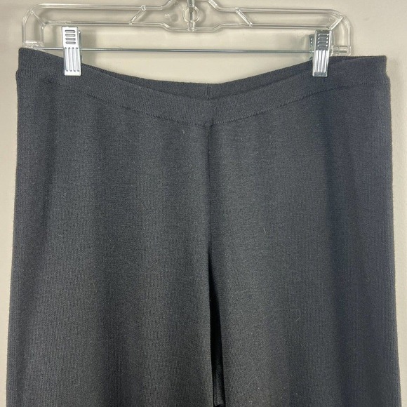 Eileen Fisher Black Wide Crop Pant Size M NWT Washable Wool Pull On - Picture 2 of 11